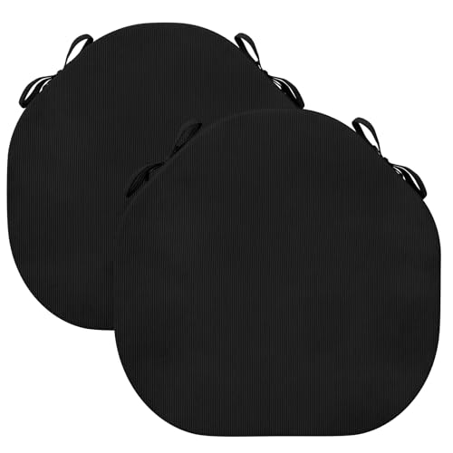 PRIMEPATIO Sitzkissen Stuhl Indoor, Hochdichter Schaumstoff-Stuhlauflage für Küchenstuhl, Esszimmerstuhl und Outdoor Gartenstuhl mit Bändern und Waschbar Bezug, Stuhlkissen 45x45x5cm 2er-Set, Schwarz PRIMEPATIO Sitzkissen Stuhl Indoor, Hochdichter Schaumstoff-Stuhlauflage für Küchenstuhl, Esszimmerstuhl und Outdoor Gartenstuhl mit Bändern und Waschbar Bezug, Stuhlkissen 45x45x5cm 2er-Set, Schwarz von PRIMEPATIO