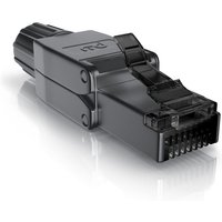 Primewire - 1x Netzwerk-Adapter RJ-45 (Ethernet) zu Netzwerkkabel, Netzwerkstecker RJ45 cat 8 - Gigabit Ethernet lan Kabel - 40 Gbit/s, schwarz von PRIMEWIRE