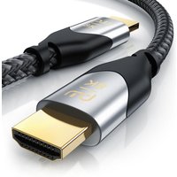 Primewire - 8k hdmi Kabel 2.1, Ultra High Speed ii mit Ethernet, 8K uhd ii, 3D tv, eARC, HDR10+ - 4320p 120 Hz mit dsc, 7680 x 4320, Nylonmantel - 2 m von PRIMEWIRE