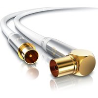 Primewire - Antennenkabel gewinkelt - Koaxialkabel - Koax Kupplung 90° Winkel zu Stecker gerade - hdtv 75 Ohm - weiß - 3 m von PRIMEWIRE