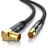 Primewire - Antennenkabel gewinkelt mit Braiding - Koaxialkabel - Koax Kupplung 90° Winkel zu Stecker gerade - hdtv 75 Ohm - 0,5 m von PRIMEWIRE