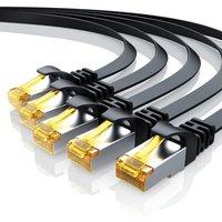 5x LAN-Kabel CAT.7, RJ-45 (Ethernet), cat 7 Flachband u/ftp Gigabit Netzwerkkabel 10 Gbit/s Patchkabel - 0,5m - Primewire von PRIMEWIRE