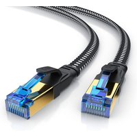 Primewire - Flachbandpatchkabel cat 8 mit Baumwollummantelung - Gigabit Ethernet lan Kabel - 40 Gbit/s - s/ftp pimf Schirmung - Netzwerkkabel - 0,5m von PRIMEWIRE