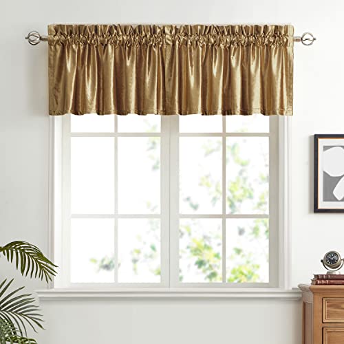 PRIMROSE Vorhang-Set mit 2 Paneelen, goldfarben, für Wohnzimmer, Küche, kurze Privatsphäre, dekorativer Samtvorhang, Fenstervolant, B 132,1 x L 45,7 cm PRIMROSE Vorhang-Set mit 2 Paneelen, goldfarben, für Wohnzimmer, Küche, kurze Privatsphäre, dekorativer Samtvorhang, Fenstervolant, B 132,1 x L 45,7 cm von PRIMROSE