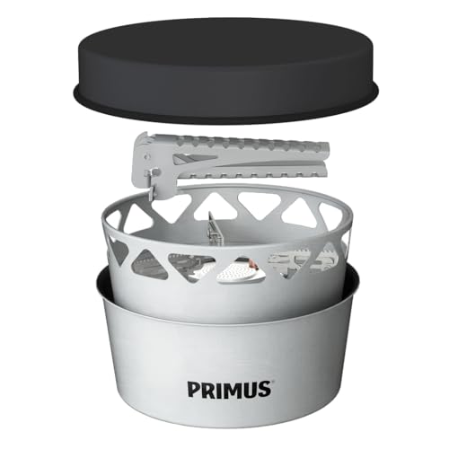Primus Campingkocher Set für Gas - Outdoor Kochset Essential Stove Set 1,3L - 1x Campingpfanne - 1x Kochtopf 1,3L - 1x Eingebauter Gasbrenner - Camping Gaskocher für Wandern - Camping Kochset von PRIMUS