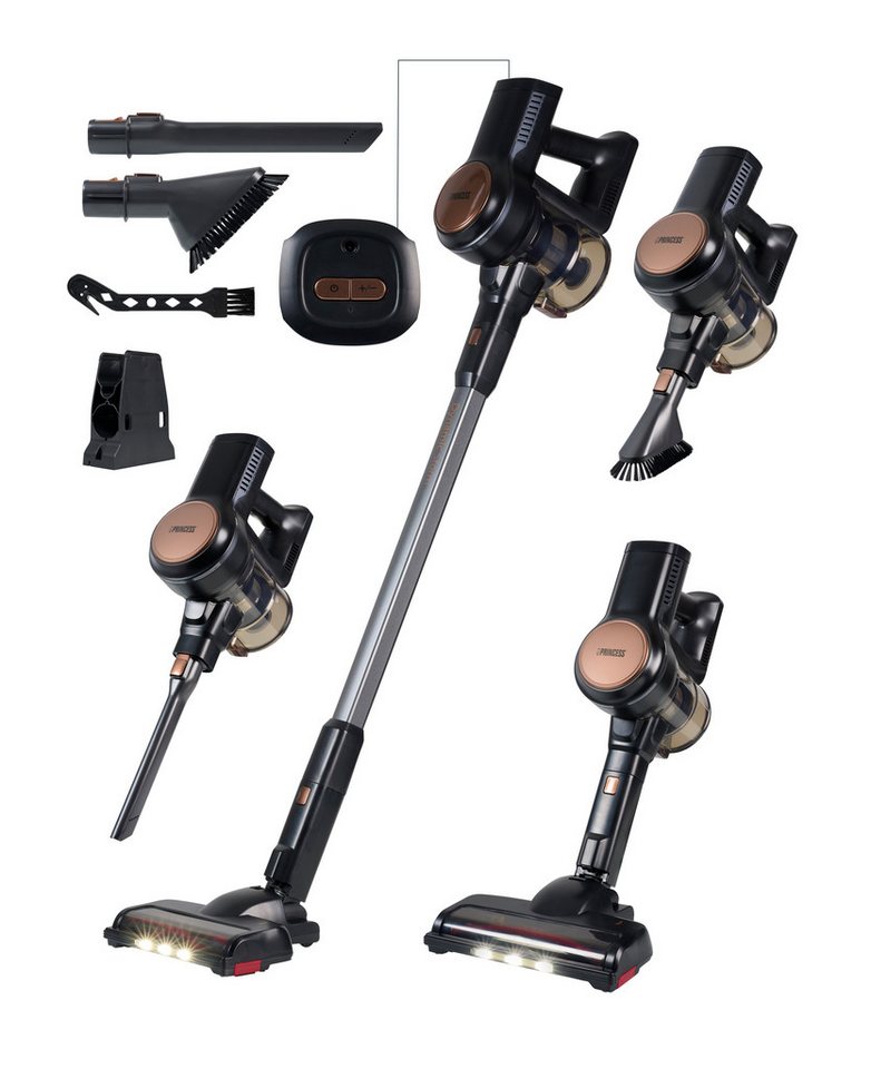 PRINCESS Akku-Stielstaubsauger Princess 339390 Dynamic Storm Kabelloser Stabstaubsauger – 2-in-1 von PRINCESS