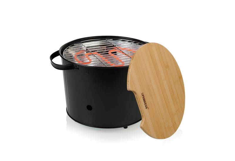 PRINCESS Elektrogrill 112240, 1400 W, Holzkohle- oder Elektrogrill - Ø 32 cm - 1400 W von PRINCESS