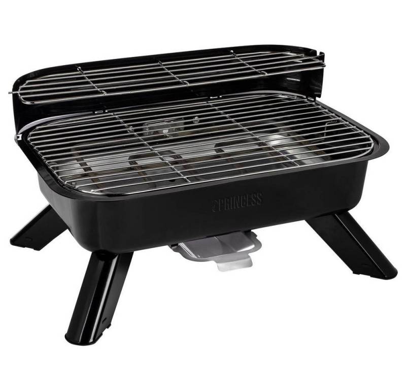 PRINCESS Fleischhammer Hybrid-Grill 01.112252.01.001, mit Windschutz, mit Standfuß, mit manueller Temperatureinstellung von PRINCESS