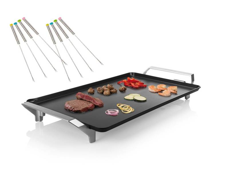 PRINCESS Teppanyakigrill, 2500 W, Japanischer Tischgrill für Zuhause 6-8 Personen 36x60cm & Teppangabeln von PRINCESS