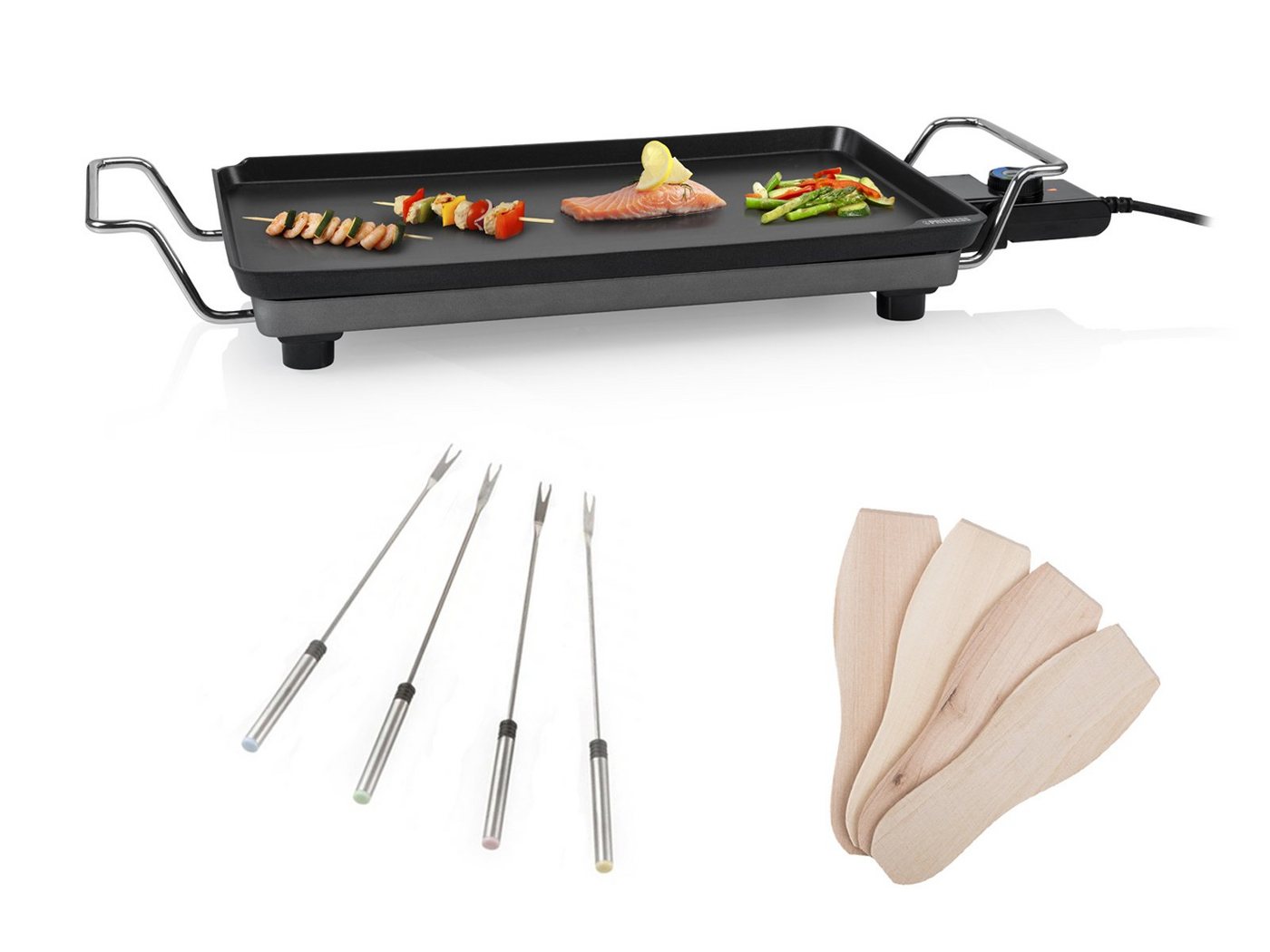 Setpoint Teppanyakigrill, 2500 W, Japanischer Elektro Tischgrill für Zuhause low fat Grillplatte 46x26cm von Setpoint