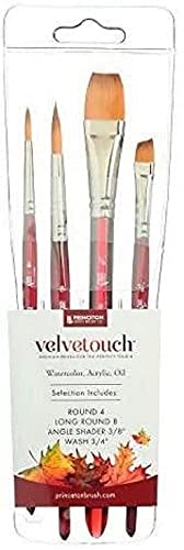 PRINCETON ARTIST BRUSH CO. Princeton VELVETOUCH, Series P3950, Pro Set mit 4 Pinseln von Princeton