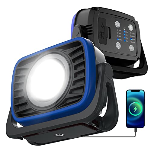 PRINCEWAY LED Baustrahler Arbeitsleuchte Akku Arbeitsstrahler Lampe mit Magnet, Maximal 2000Lm COB LED Helligkeit Dimmbar, 4 Beleuchtungsfarben, IP54, 8000mAh mit Powerbank Funktion für Werkstatt PRINCEWAY LED Baustrahler Arbeitsleuchte Akku Arbeitsstrahler Lampe mit Magnet, Maximal 2000Lm COB LED Helligkeit Dimmbar, 4 Beleuchtungsfarben, IP54, 8000mAh mit Powerbank Funktion für Werkstatt von PRINCEWAY