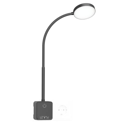 PRINCEWAY LED Wandleuchte Innen mit Stecker, Leselampe Wand Steckdosenlampe Dimmbar Schwarz, 3er Lichtfarb Modi, 110° Breiter Lichtwinkel für Schlafzimmer Wohnzimmer, USB Ausgangs Ladefunktion PRINCEWAY LED Wandleuchte Innen mit Stecker, Leselampe Wand Steckdosenlampe Dimmbar Schwarz, 3er Lichtfarb Modi, 110° Breiter Lichtwinkel für Schlafzimmer Wohnzimmer, USB Ausgangs Ladefunktion von PRINCEWAY