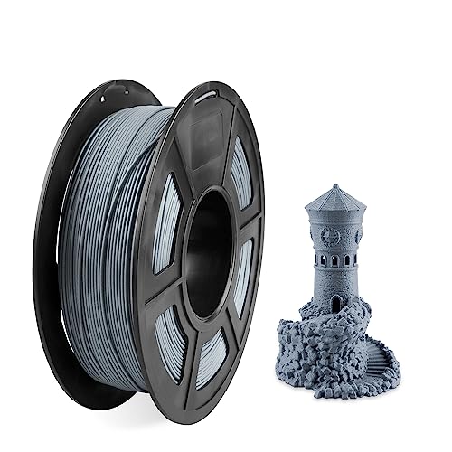 PETG Kohlefaser Filament 1.75mm, 3D Druck Filament für FDM 3D Drucker, 1kg/1 Spule, Maßgenauigkeit +/- 0.03mm, Grau von PRINSFIL