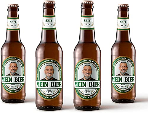 Bierflaschen Etikett personalisiert mit Foto & Text | Aufkleber-Set | ab 6 Stück | Motiv: Peter (Grün) von PRINTALA