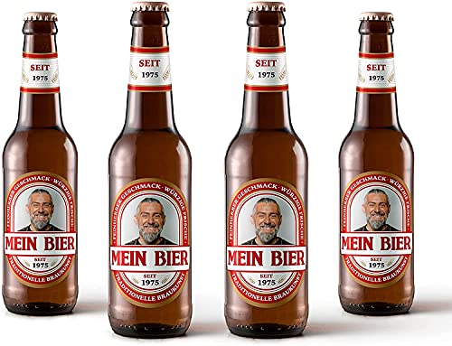 Bierflaschen Etikett personalisiert mit Foto & Text | Aufkleber-Set | ab 6 Stück | Motiv: Peter (Rot) von PRINTALA