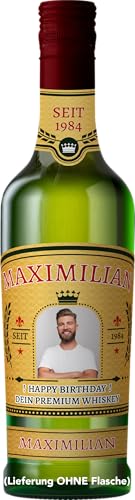 Flaschenetikett personalisiert mit Foto & Text | Aufkleber-Set | Whiskey Etikett personalisiert | passend für Jameson Irish Whiskey Flasche von PRINTALA