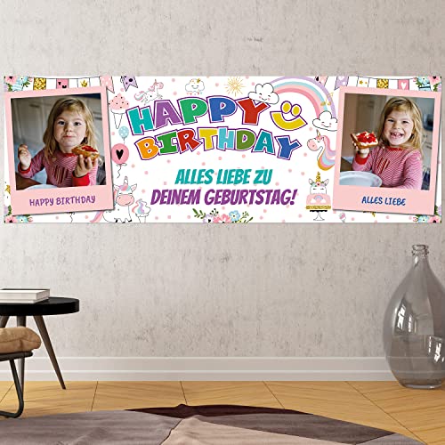 Geburtstags Banner - personalisiert mit Deinen Texten & Fotos | XL - Format (Layout 5) von PRINTALA