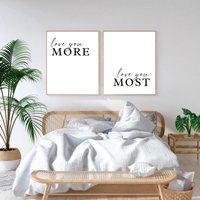 2Er Set Schlafzimmer Prints, Deko Liebe Dich Mehr, Über Dem Bett Geburtstagsgeschenk, Druck, Poster, Home Prints von PRINTDimage