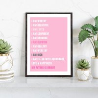 Affirmation Wandkunst | Positive Wand Poster Motivierend Druck Selbstfürsorge Geschenk Für Sie Selbstermächtigungsdruck Affirmationskarte von PRINTDimage