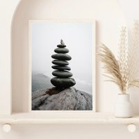 Ausgeglichener Stein Druck, Yoga Wand Kunst Zen Rocks Poster, Kieselsteine Kunst, Balancierende Steine Achtsamkeit Geschenk, Lehrer Geschenk von PRINTDimage