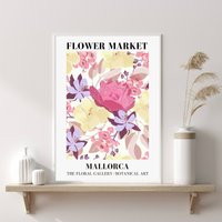 Blumenmarkt Kunstdruck, Mallorca Blumendruck, Florales Dekor, Poster, Boho Druck, Neues Zuhause Geschenk, Floral Wandkunst von PRINTDimage