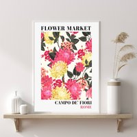 Blumenmarkt Rom Druck, Italien Reisedruck, Blumendekor, Poster, Boho Neues Zuhause Geschenk, Floral Art von PRINTDimage