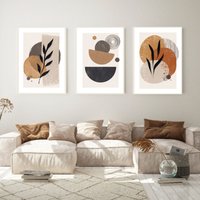 Boho Style Set 3 Prints, Neutrale Töne, Moderne Wandkunst, Mid Century Poster-Set, Poster 3, Wohnkultur, Minimalist von PRINTDimage