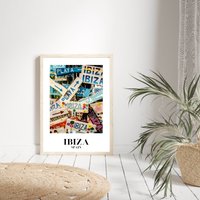 Ibiza Druck, Reisedruck, Reiseplakat, Wohnkultur, Wandkunst, Reisegeschenk, Galeriewanddruck, Ungerahmte Drucke von PRINTDimage