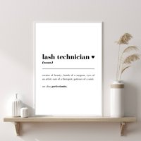 Lash Tech Definition Druck | Künstlerwand Geschenke Schönheitssalon Drucke Dekor Peitsche Künstlerdrucke von PRINTDimage