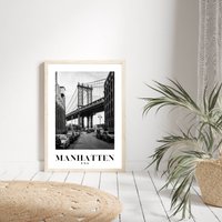 Manhattan Poster, Brücke Druck, Reise Wohnkultur, Geschenk, Galerie Wand Drucke, Ungerahmte Drucke von PRINTDimage