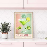Margarita Cocktail Poster | Cocktail-Poster Küchen Kunst Barkeeper Geschenk Liebhaber Feinschmecker Einweihungsparty Dekor von PRINTDimage