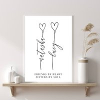 Personalisierte Freundschaft Print | Bester Freund Geschenk Zitat Soul Sister Druck Danke Für Sie Wand von PRINTDimage