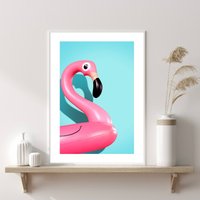 Rosa Flamingo Druck, Sommer Wand Dekor, Spaß Kunst, Wohn Dekor Moderne Poster, Kunst Poster von PRINTDimage