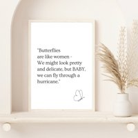 Schmetterlinge Sind Wie Frauen | Inspirierender Druck Positives Zitat Drucken Poster Wandkunst Geschenk Für Sie Betty White Art von PRINTDimage