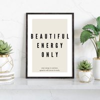 Schöne Energie Nur Druck | Geschenk Für Sie Positiver Beige Home Decor Drucke Poster Neutrale Wandkunst Motivierende von PRINTDimage