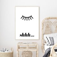 Shhh... Wand Kunst Druck | Be Quiet Gallery Wall Print Haus Schlafzimmer Dekor Typografie Ungerahmt A5 A4 A3 Poster Wandbild von PRINTDimage