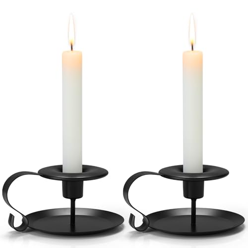 Schwarze Kerzenständer,Retro Kerzenhalter für das Abendessen bei Kerzenschein,Wohn,Esszimmer und Schlafzimmerdekoration Kamindekoration von LLCHB