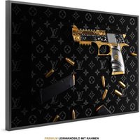 Wandbild Luxusmodemarke Waffen Luxus Marke Premium , Leinwand Mit Rahmen Xxl 120 X 80 cm , Modern Kunst Wand Art , Home Deko von PRINTEXSTAR