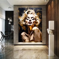 Wandbild Marilyn Monroe Pop Art Kunst Druck Luxus Gold Leinwand Sternbild Musik Home Decoration von PRINTEXSTAR