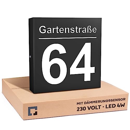 PRINTIMA Premium Gravur Personalisierter Hausnummer Anthrazit Beleuchtet Led Strom 230V, Hausnummernschild mit Dämmerungssensor |30x30cm, 4W /A+++| Wasserdicht, Funktion trifft auf Qualität und Stil PRINTIMA Premium Gravur Personalisierter Hausnummer Anthrazit Beleuchtet Led Strom 230V, Hausnummernschild mit Dämmerungssensor |30x30cm, 4W /A+++| Wasserdicht, Funktion trifft auf Qualität und Stil von PRINTIMA