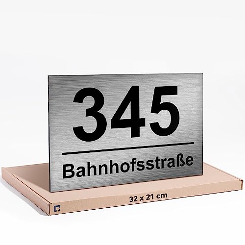 32x21cm Hausnummer Anthrazit aus Wetterbeständigem, Uv-Beständig & Umweltfreundlichem Dibond - Aluminium, Hausnummer Edelstahl Eine Funktionale & Stilvolle Lösung für Ihr Zuhause! 32x21cm Hausnummer Anthrazit aus Wetterbeständigem, Uv-Beständig & Umweltfreundlichem Dibond - Aluminium, Hausnummer Edelstahl Eine Funktionale & Stilvolle Lösung für Ihr Zuhause! von PRINTIMA
