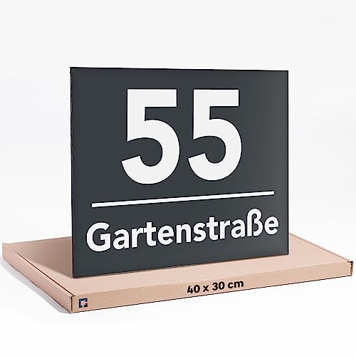 40x30cm Hausnummer Anthrazit aus Wetterbeständigem, Uv-Beständig & Umweltfreundlichem Dibond - Aluminium, Hausnummer Edelstahl Eine Funktionale & Stilvolle Lösung für Ihr Zuhause! 40x30cm Hausnummer Anthrazit aus Wetterbeständigem, Uv-Beständig & Umweltfreundlichem Dibond - Aluminium, Hausnummer Edelstahl Eine Funktionale & Stilvolle Lösung für Ihr Zuhause! von PRINTIMA