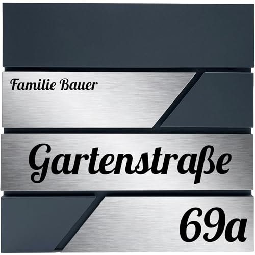 PRINTIMA Julia UV Briefkasten Anthrazit Mit Hausnummer (RAL7016) Zeitungsfach: Wetterbeständigkeit, Funktion trifft auf Qualität und Stil von Printima