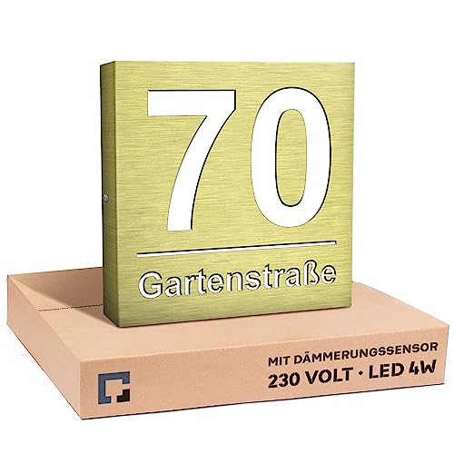PRINTIMA Premium Gravur Personalisierter Hausnummer Anthrazit Beleuchtet Led Strom 230V, Hausnummernschild mit Dämmerungssensor |30x30cm, 4W /A+++| Wasserdicht, Funktion trifft auf Qualität und Stil PRINTIMA Premium Gravur Personalisierter Hausnummer Anthrazit Beleuchtet Led Strom 230V, Hausnummernschild mit Dämmerungssensor |30x30cm, 4W /A+++| Wasserdicht, Funktion trifft auf Qualität und Stil von PRINTIMA
