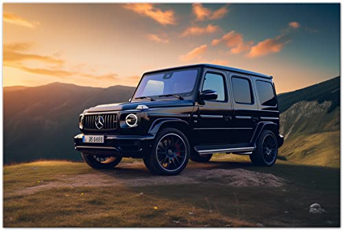 PRINTONIA Leinwand-bild 120x80cm Mercedes G-Klasse G63 Geländewagen Abstrakt Art Bilder Dekoration Wandbild Kunstdruck Automobil Deko von Printonia