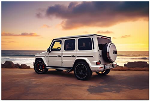 Printonia Leinwand-bild 120x80cm Mercedes G-Klasse G63 Geländewagen Abstrakt Art Bilder Dekoration Wandbild Kunstdruck Automobil Deko von Printonia