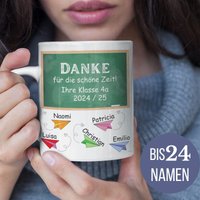 Tasse Aus Keramik, Weiß Oder Bunt, 330/440 Ml, Tafel, Papierflieger, Schule, Personalisierbar Mit Widmung Und Bis 25 Namen Tasse Aus Keramik, Weiß Oder Bunt, 330/440 Ml, Tafel, Papierflieger, Schule, Personalisierbar Mit Widmung Und Bis 25 Namen von PRINTYOUxxx