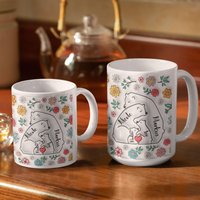 Tasse Für Eltern, Großeltern, Weiß Oder Bunt, Zwei Größen, Bären Familie Mit Namen, 3D Optik von PRINTYOUxxx