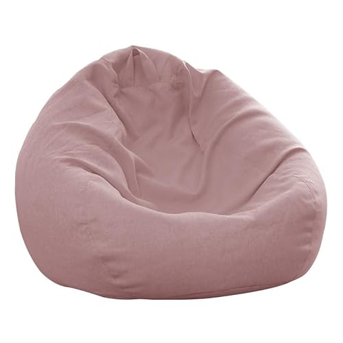 Bodenkissen Lazy Sofa Sitzsack Abdeckung Verdickt Leinen Samt Stoff Abnehmbar Wohnzimmer Tasche Sofa Abdeckung Ohne Futter 70 X80Cm Pink (Kein Füllstoff) von PRIOKNIKO